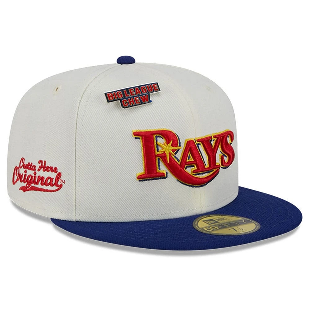 Casquette ajustée 59FIFTY New Era pour hommes des Rays de Tampa Bay Big League Chew Original blanche