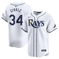 Maillot de joueur Nike Aaron Civale pour hommes, blanc, Tampa Bay Rays Home Limited Player