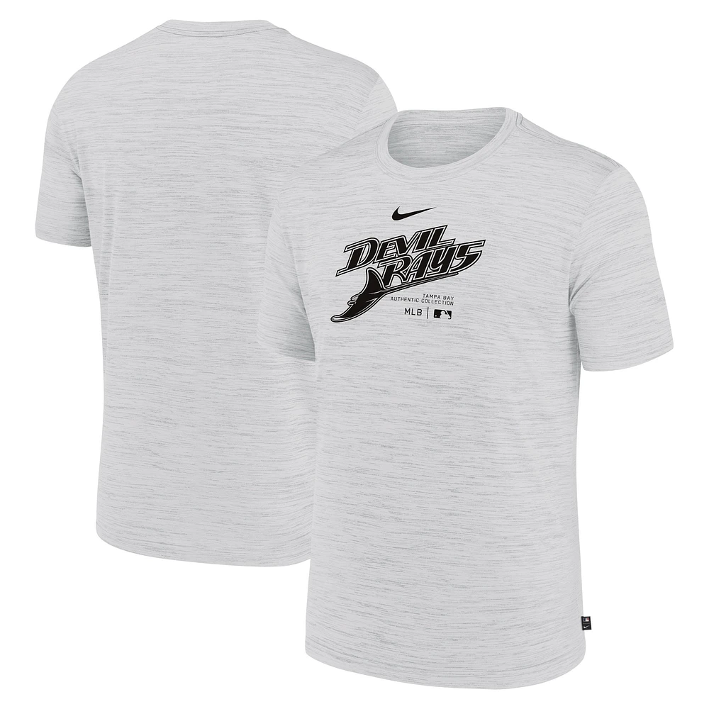 T-shirt d'entraînement Nike Ash Tampa Bay Rays Authentic Collection Velocity Performance pour homme