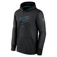 Men's Nike Black Tampa Bay Rays Authentic Collection City Connect Performance Pullover Hoodie