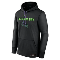Men's Nike  Black Tampa Bay Rays Authentic Collection City Connect Therma Pullover Hoodie