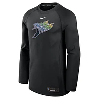 Men's Nike Black Tampa Bay Rays Authentic Collection Game Time Raglan Performance Long Sleeve T-Shirt