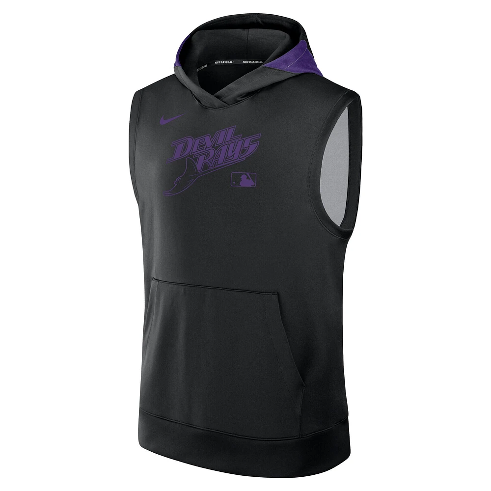 Sweat à capuche sans manches Nike Tampa Bay Rays Authentic Collection Performance pour homme, noir