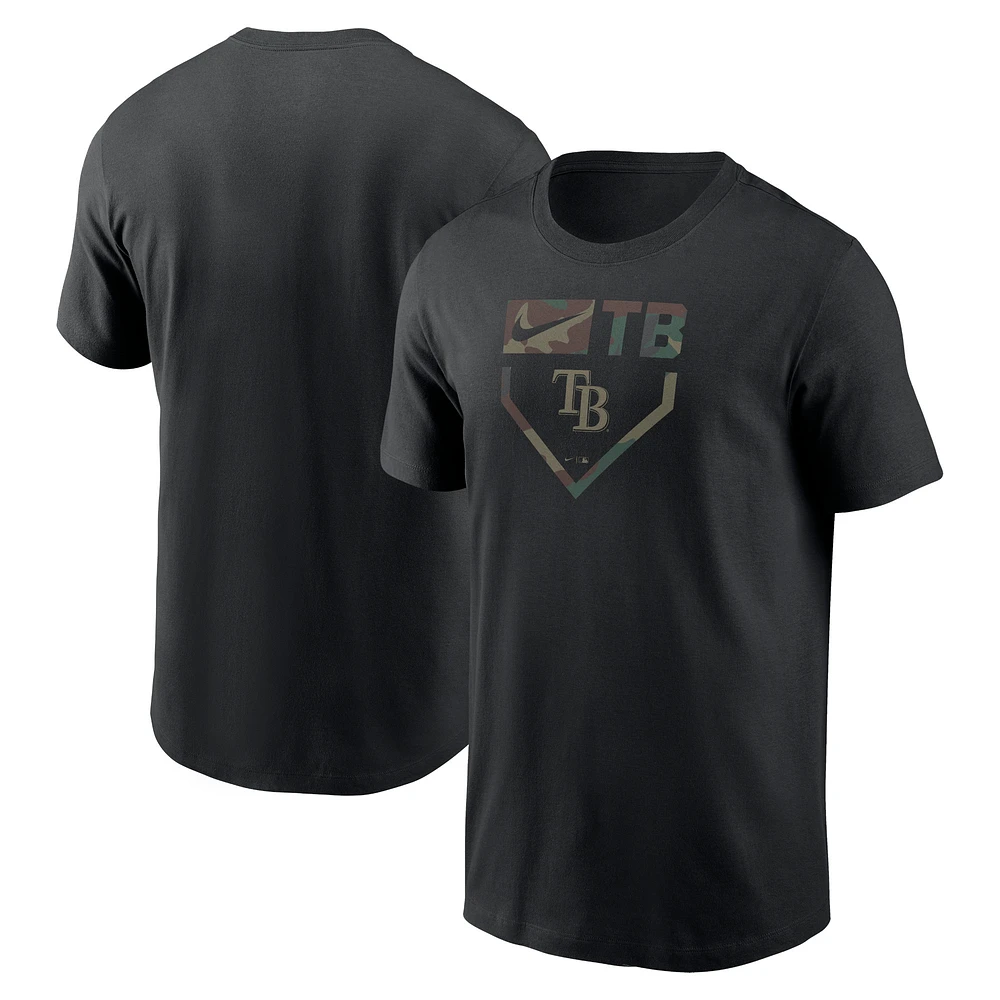 T-shirt camouflage Nike pour hommes, noir, Tampa Bay Rays