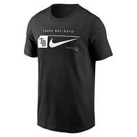 T-shirt Nike noir avec logo Swoosh à la mode des Rays de Tampa Bay pour hommes