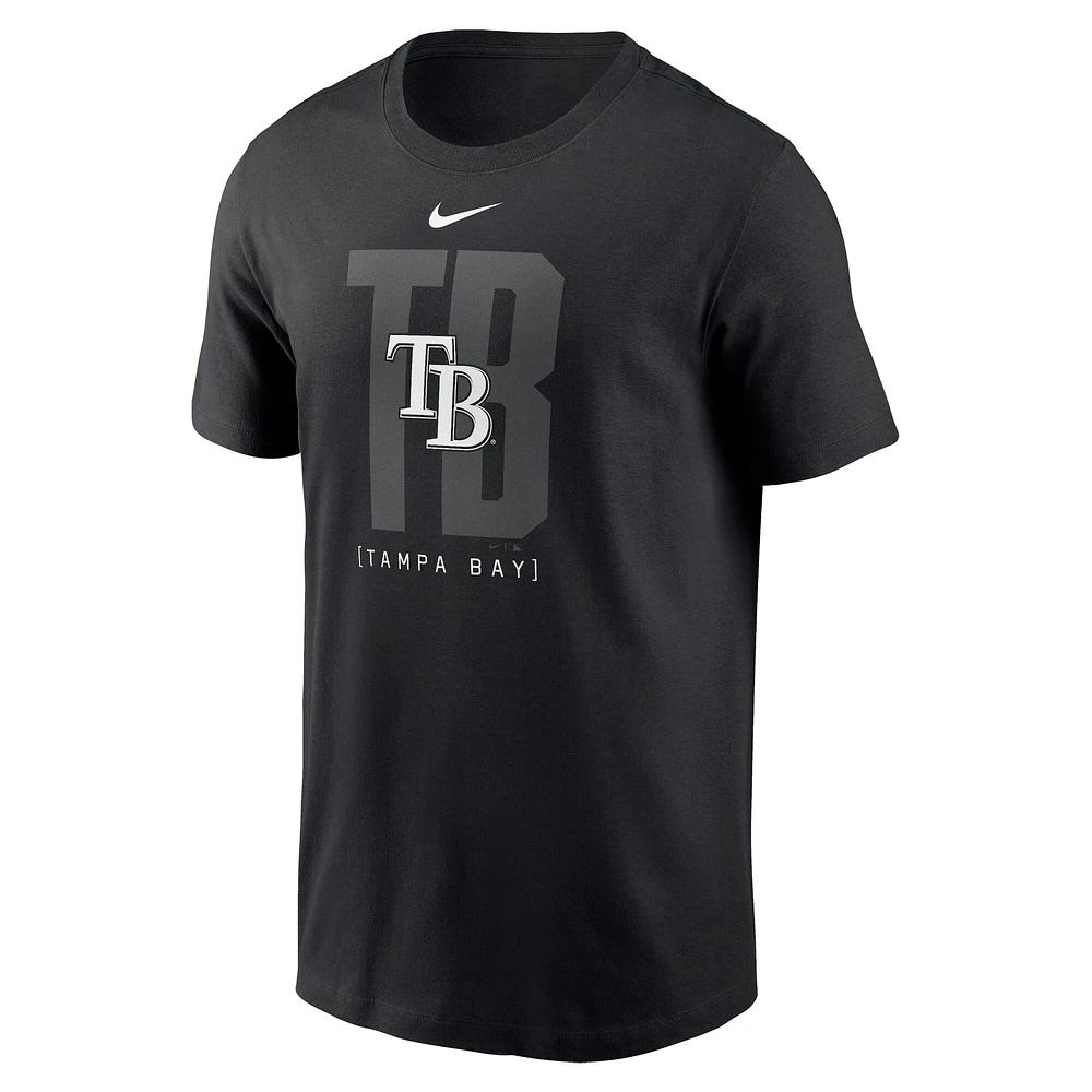 T-shirt local tendance Nike pour hommes, noir, Tampa Bay Rays