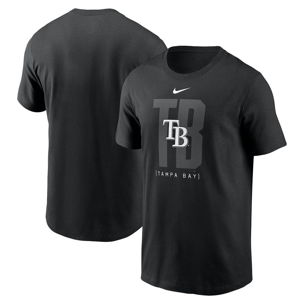 T-shirt local tendance Nike pour hommes, noir, Tampa Bay Rays