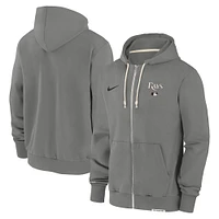 Men's Nike Charcoal Tampa Bay Rays Authentic Collection Travel Performance Full-Zip Hoodie