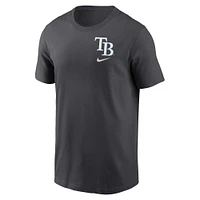 Men's Nike Charcoal Tampa Bay Rays Logo Sketch Bar T-Shirt