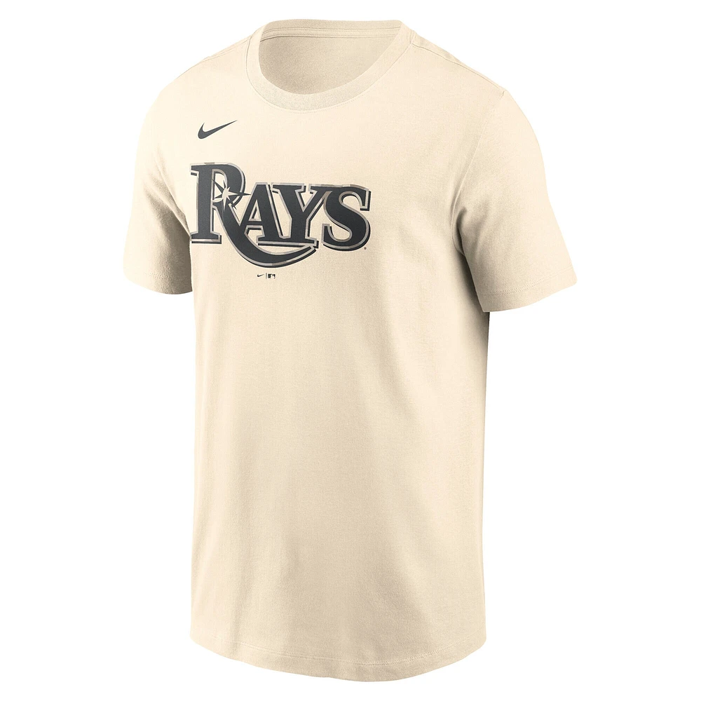 Men's Nike Cream Tampa Bay Rays Camo Logo T-Shirt