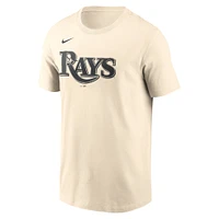 Men's Nike Cream Tampa Bay Rays Camo Logo T-Shirt