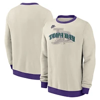 Sweat-shirt en molleton Nike Cream Tampa Bay Rays Cooperstown Collection pour homme