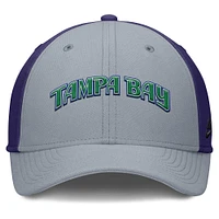 Casquette Nike Performance Flex Rise Swoosh pour homme, gris/violet, des Rays de Tampa Bay