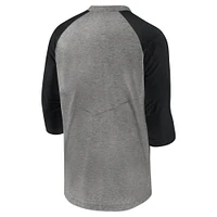 Men's Nike Gray Tampa Bay Rays Authentic Collection Flux Henley Raglan 3/4-Sleeve T-Shirt