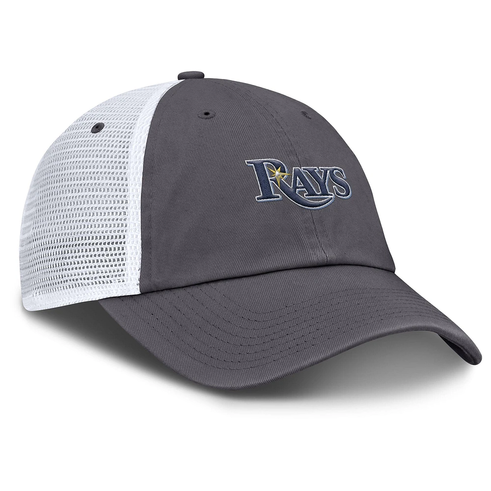 Casquette de camionneur ajustable Nike grise Tampa Bay Rays Wordmark Club pour homme