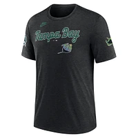Men's Nike Heather Black Tampa Bay Rays Cooperstown Collection Eras Tri-Blend T-Shirt