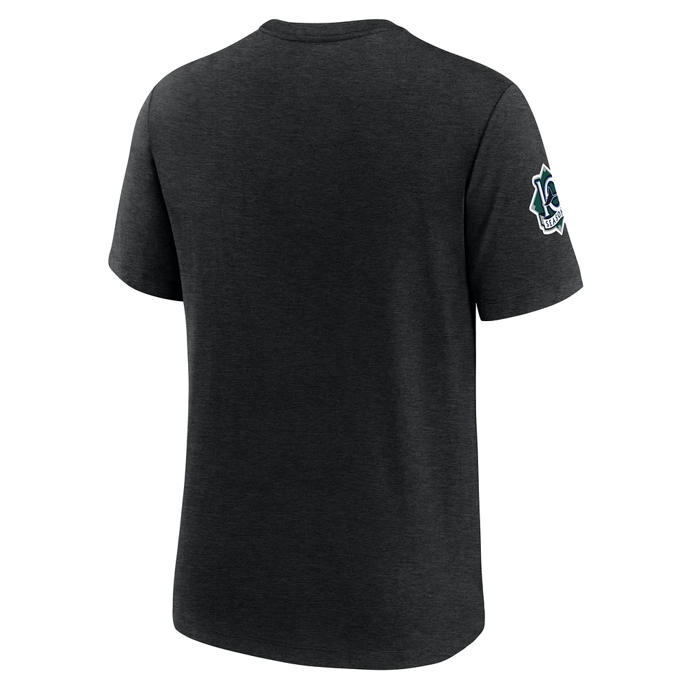 Men's Nike Heather Black Tampa Bay Rays Cooperstown Collection Eras Tri-Blend T-Shirt