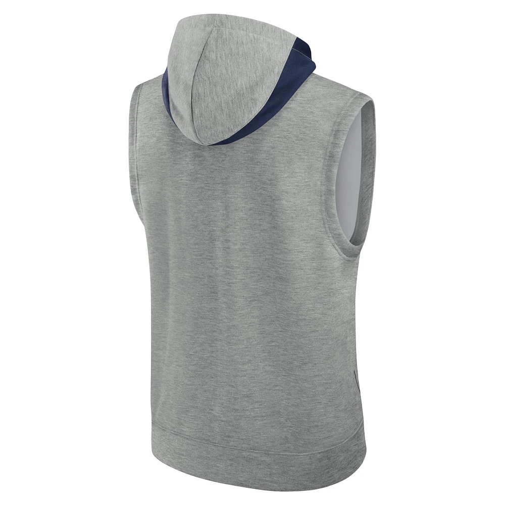 Men's Nike Heather Gray Tampa Bay Rays Authentic Collection Early Work Performance Sleeveless Pullover Hoodie