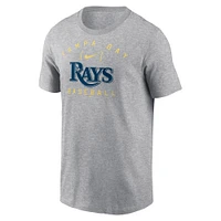 Men's Nike Heather Gray Tampa Bay Rays Home Team Athletic Arch T-Shirt