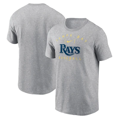 T-shirt Nike Heather Grey Tampa Bay Rays Home Team Athletic Arch pour homme