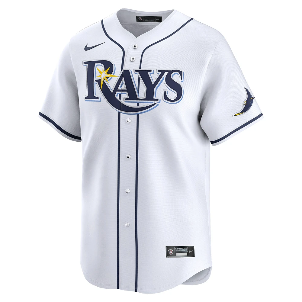 Maillot de joueur Nike Jonny DeLuca pour hommes, blanc, Tampa Bay Rays Home Limited Player