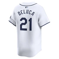 Maillot de joueur Nike Jonny DeLuca pour hommes, blanc, Tampa Bay Rays Home Limited Player