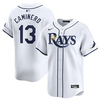 Maillot de joueur Nike Junior Caminero pour hommes, blanc, Tampa Bay Rays Home Limited Player