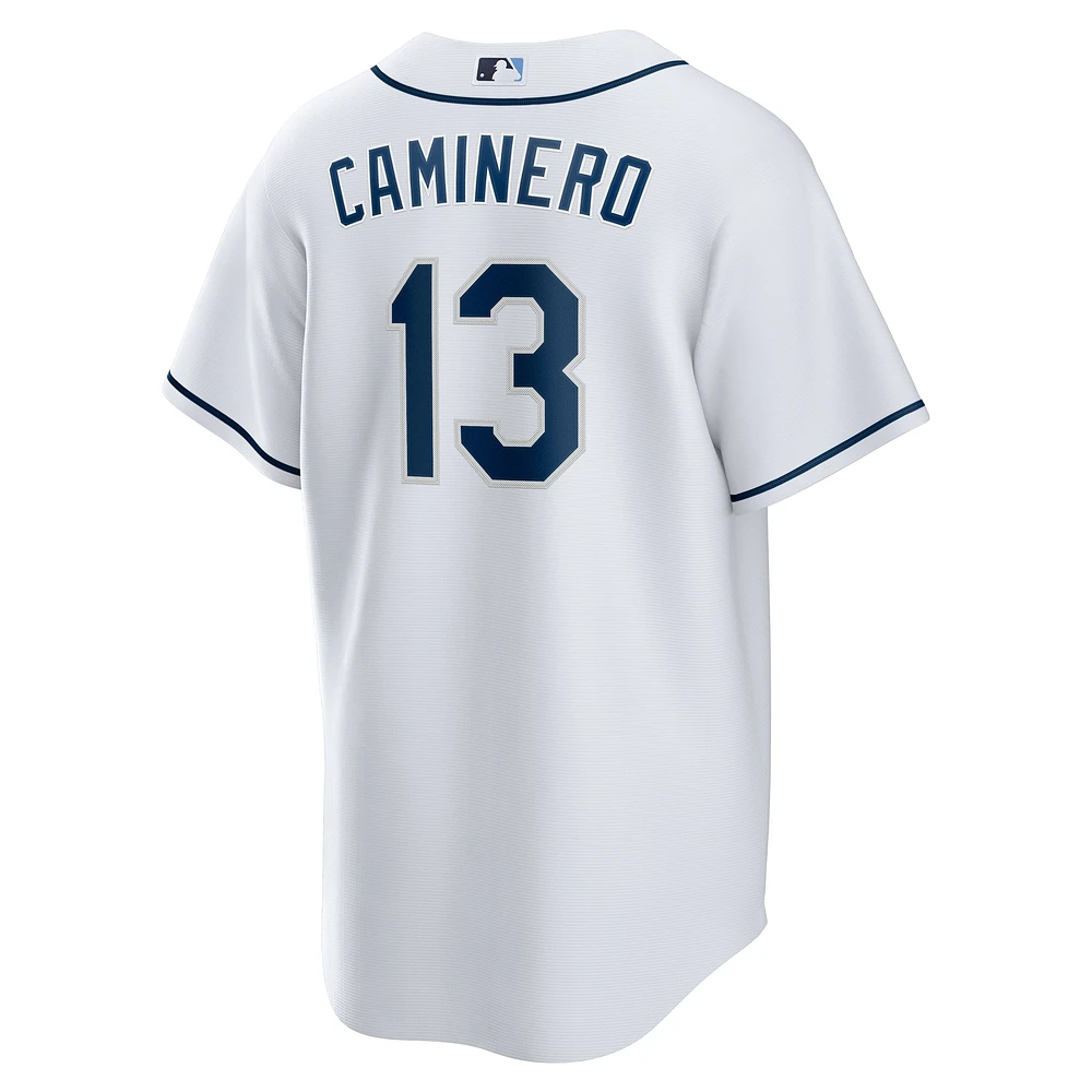 Men's Nike Junior Caminero White Tampa Bay Rays Home Replica Player Jersey