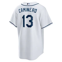 Men's Nike Junior Caminero White Tampa Bay Rays Home Replica Player Jersey
