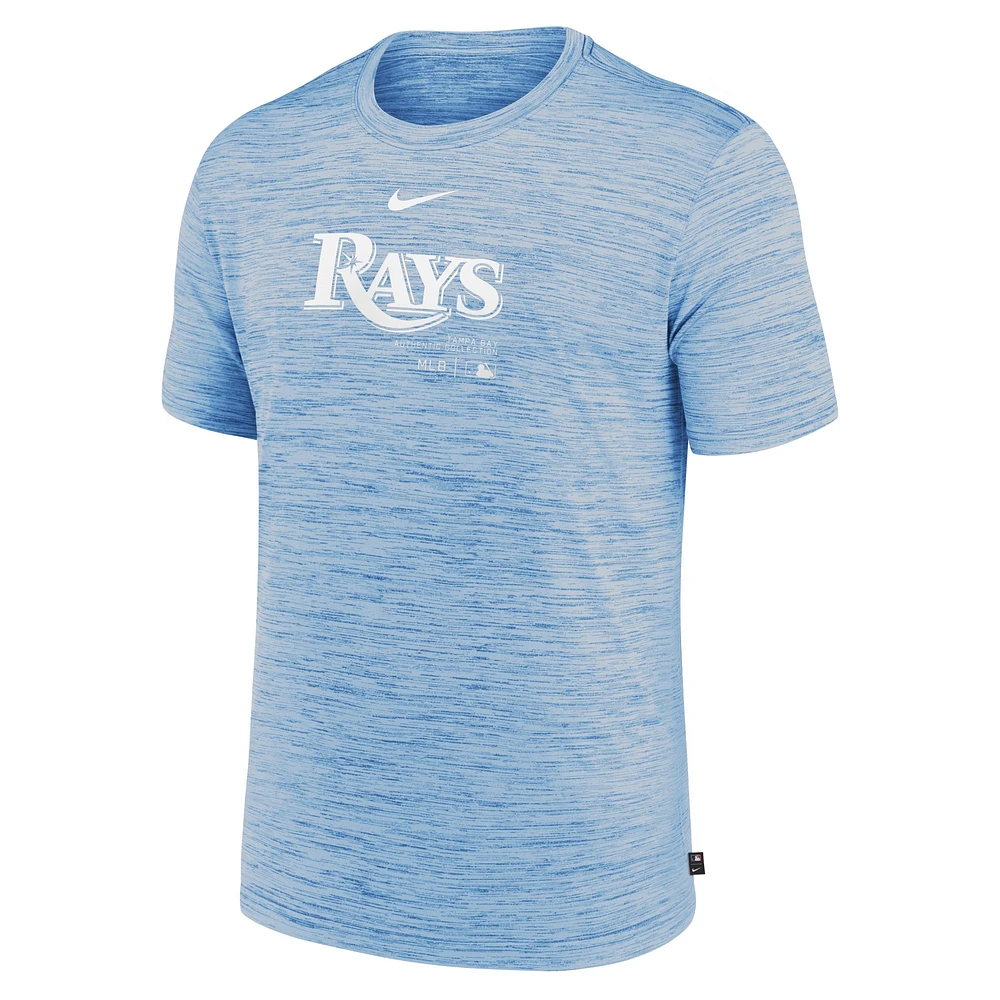 T-shirt Nike bleu clair Tampa Bay Rays Authentic Collection Velocity Performance Practice pour homme