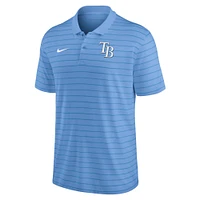 Polo de performance à rayures Victory Collection authentique des Rays Tampa Bay Nike pour homme, bleu clair