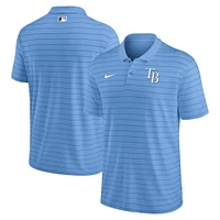 Polo de performance à rayures Victory Collection authentique des Rays Tampa Bay Nike pour homme, bleu clair