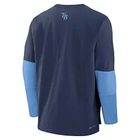 Men's Nike Navy/Light Blue Tampa Bay Rays Authentic Collection Player Lightweight Performance Long Sleeve Top