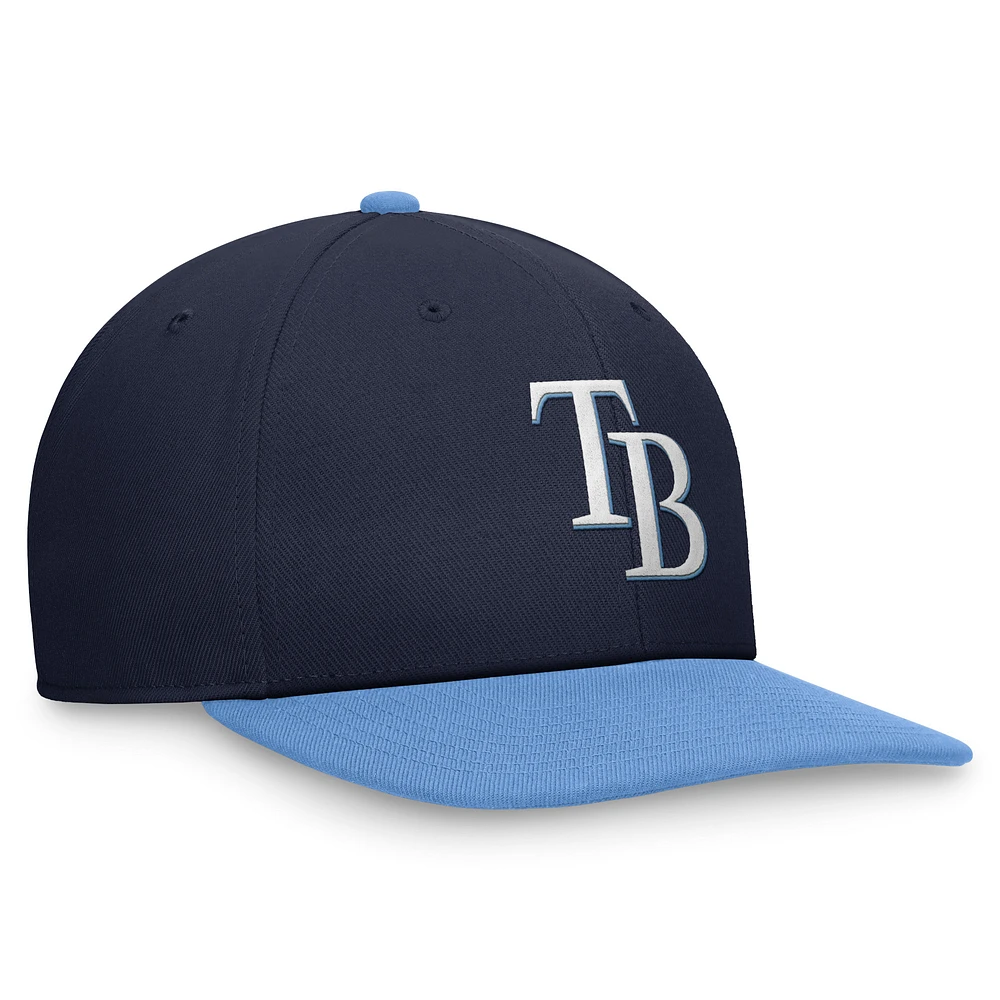 Casquette Nike bicolore à visière arrière bleu marine/bleu clair Tampa Bay Rays pour homme