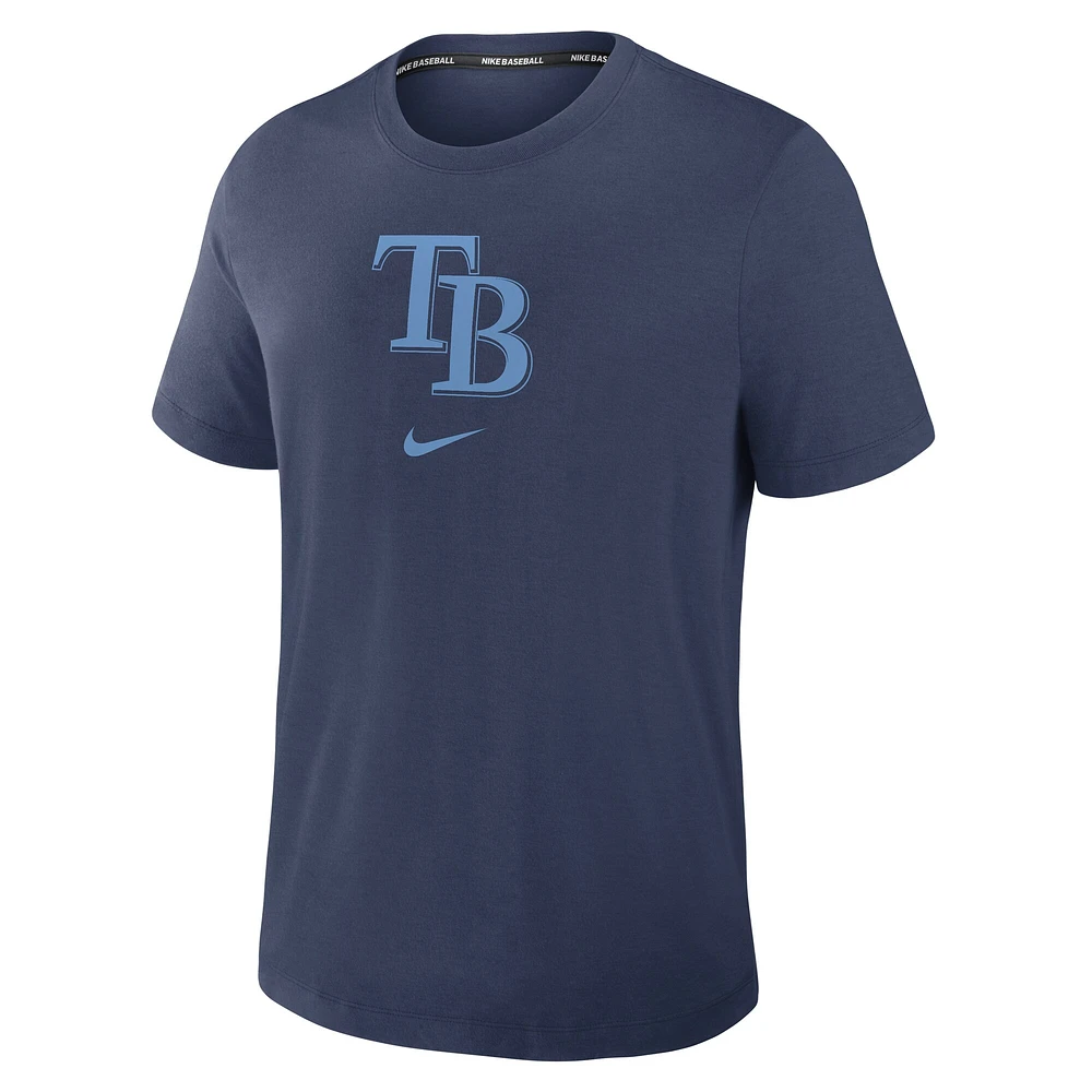 Men's Nike Navy Tampa Bay Rays Authentic Collection Early Work Tri-Blend Performance T-Shirt
