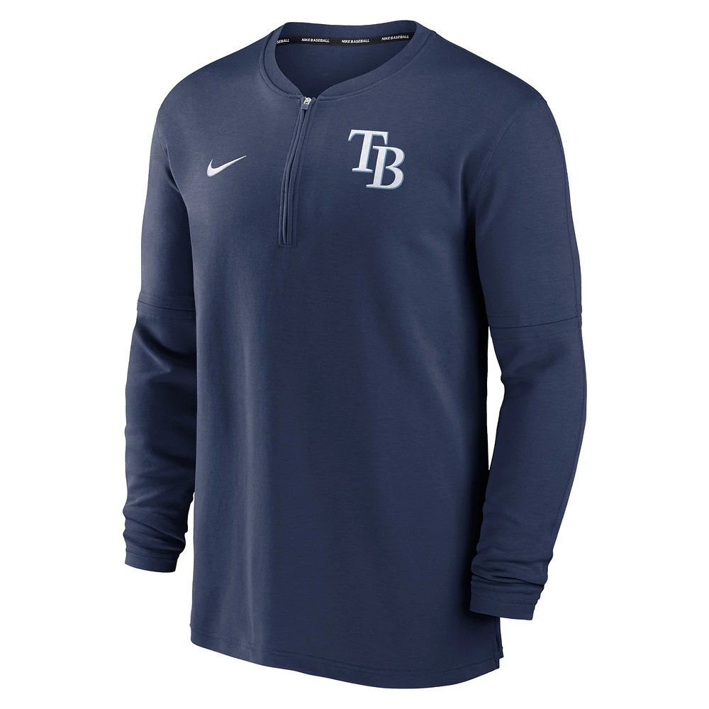 Haut à quart de zip Nike Navy Tampa Bay Rays Authentic Collection Game Time Performance pour hommes