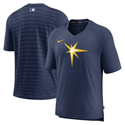 Men's Nike Navy Tampa Bay Rays Authentic Collection Pregame Raglan Performance V-Neck T-Shirt