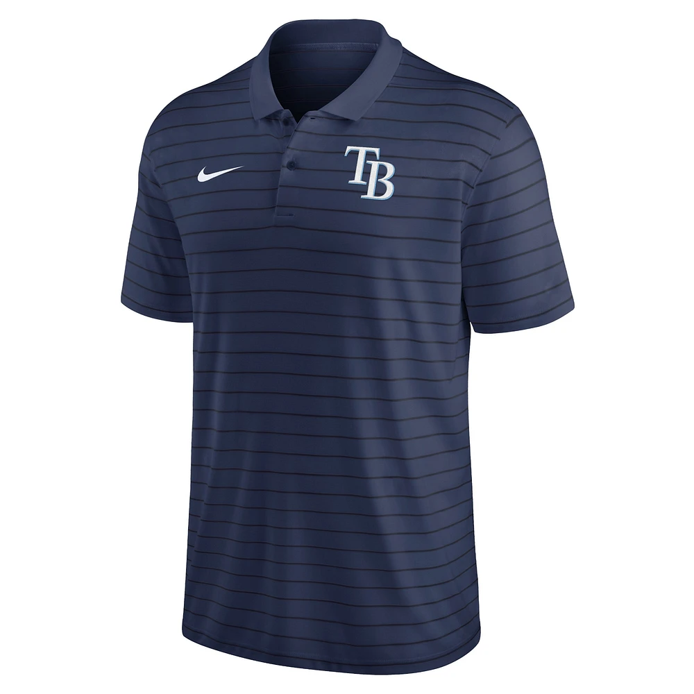 Men's Nike Navy Tampa Bay Rays Authentic Collection Victory Striped Performance Polo