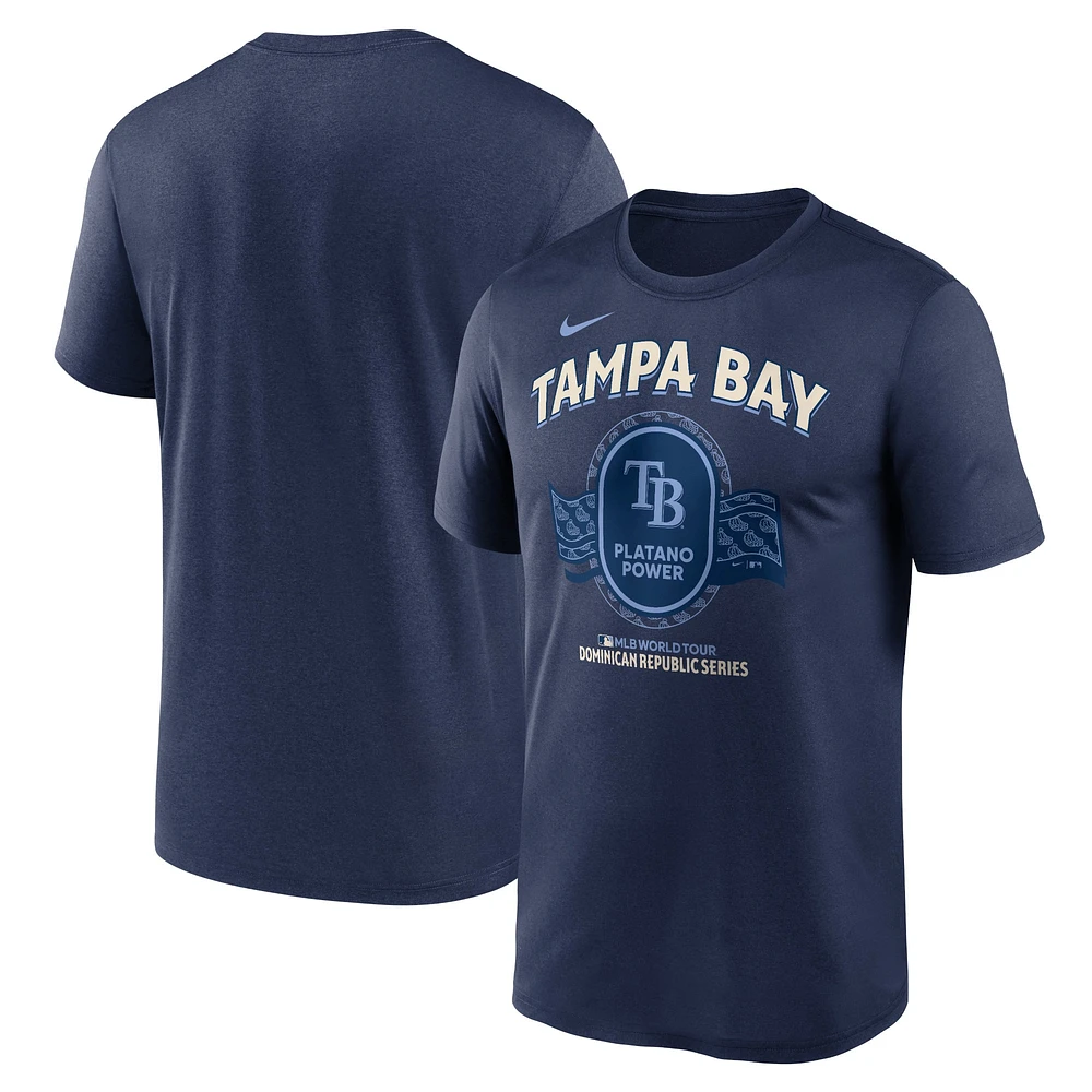 Men's Nike Navy Tampa Bay Rays Dominican Republic Series Legend T-Shirt