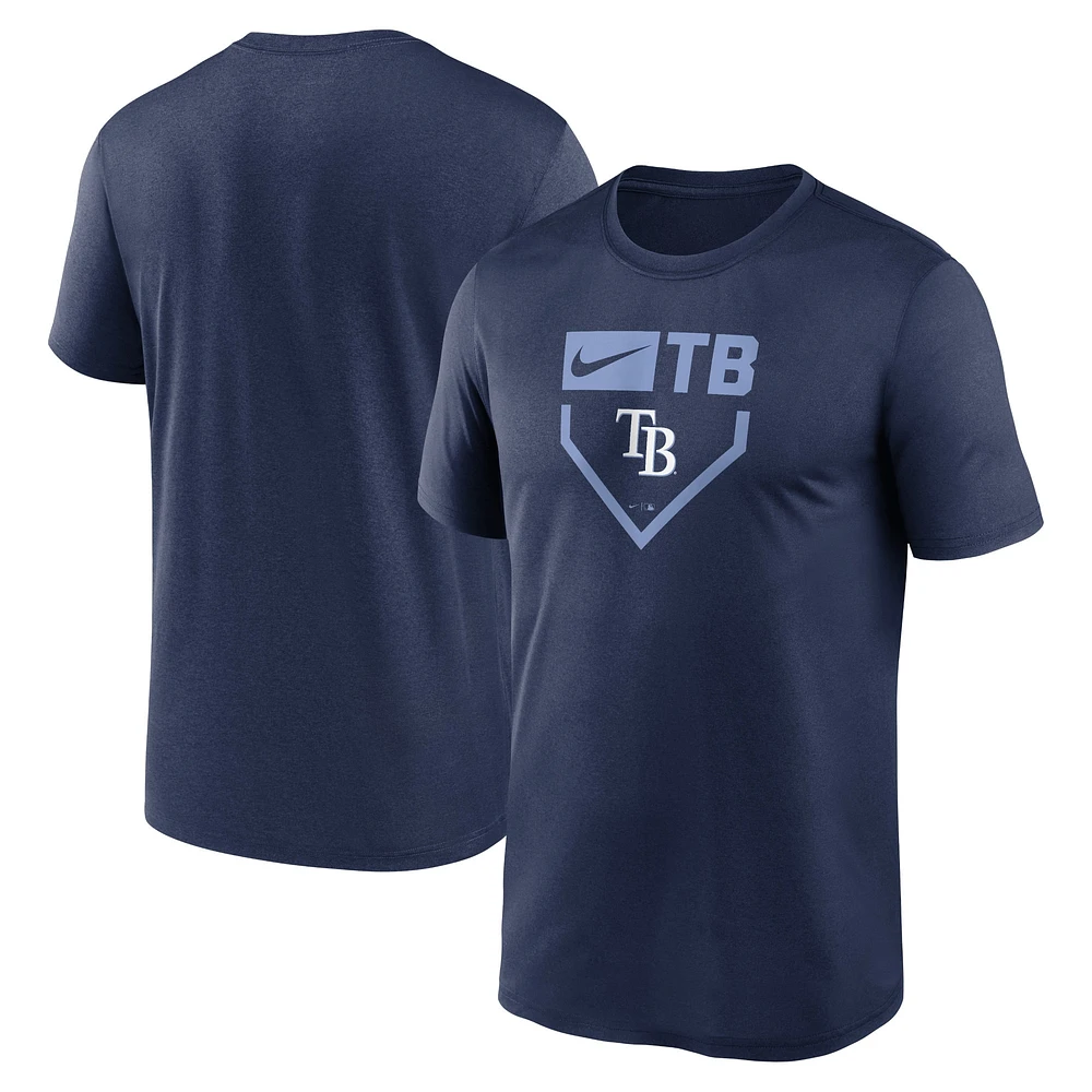 T-shirt Nike bleu marine Tampa Bay Rays Home Plate Icon Legend Performance pour homme