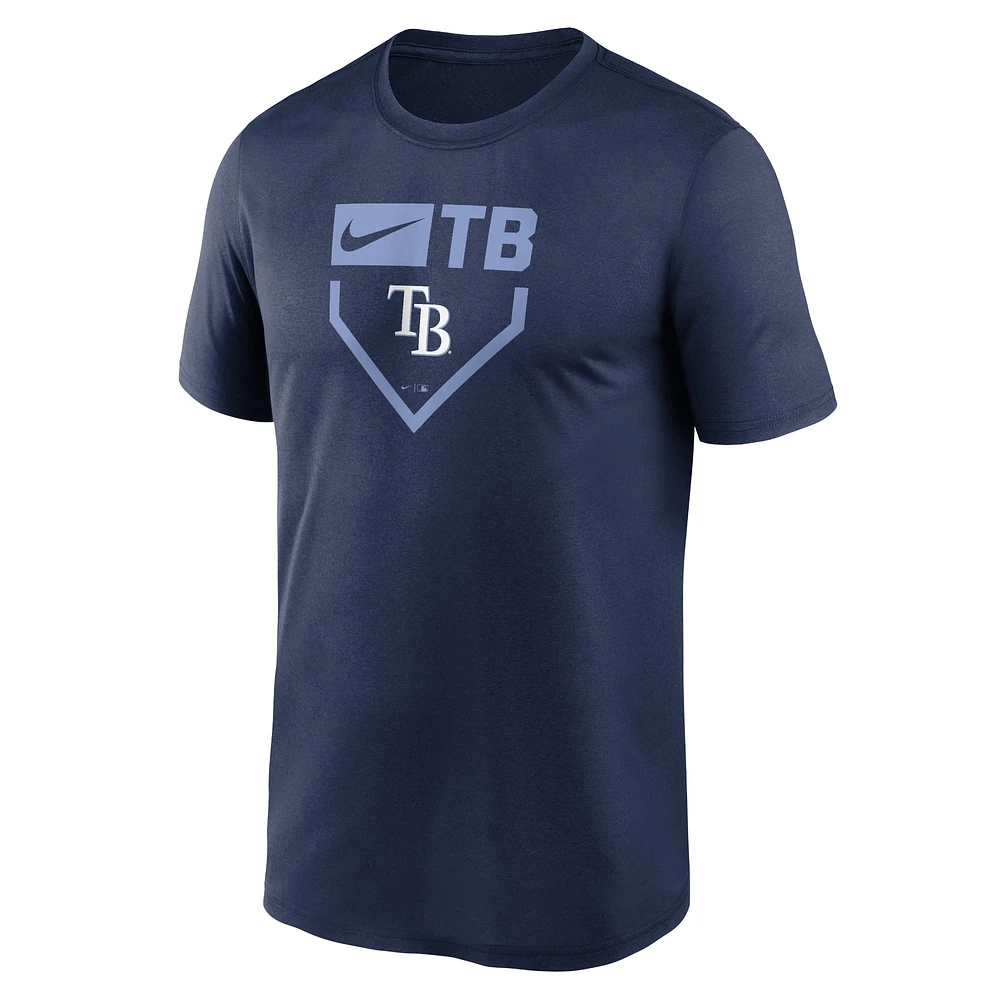 T-shirt Nike bleu marine Tampa Bay Rays Home Plate Icon Legend Performance pour homme