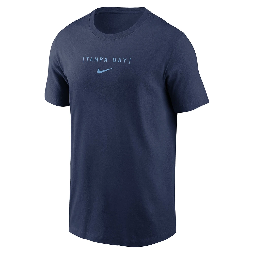 T-shirt Nike bleu marine Tampa Bay Rays avec grand logo dans le dos pour homme