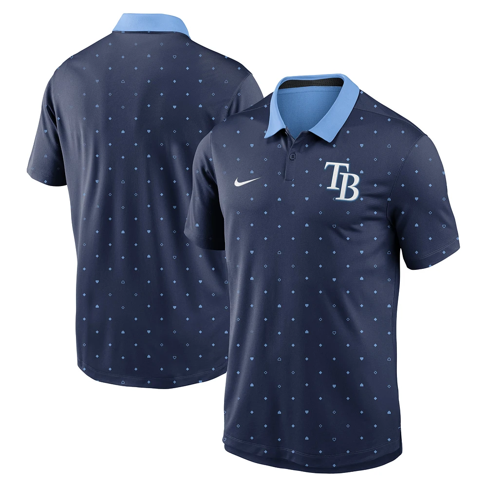 Polo Nike bleu marine Tampa Bay Rays Legacy Icon Vapor Performance pour hommes