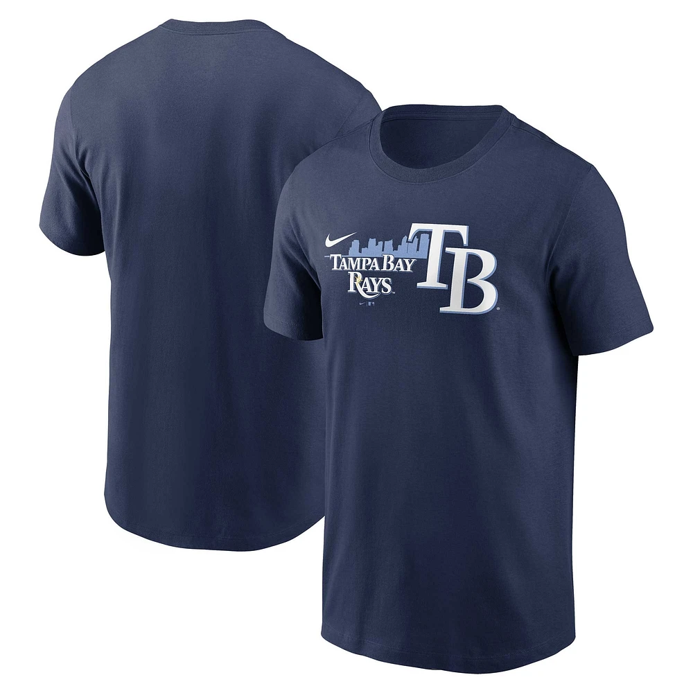 T-shirt Nike bleu marine pour hommes des Rays de Tampa Bay Skyline l'équipe locale