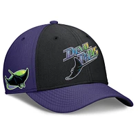 Men's Nike Purple/Black Tampa Bay Rays Rise Swoosh Performance Flex Hat