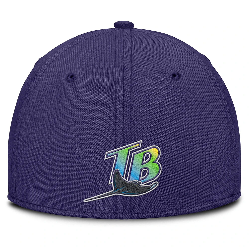 Men's Nike Purple/Black Tampa Bay Rays Rise Swoosh Performance Flex Hat
