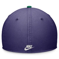 Casquette de performance Rewind Swooshflex Nike pour hommes, violet/vert, Tampa Bay Rays Cooperstown Collection