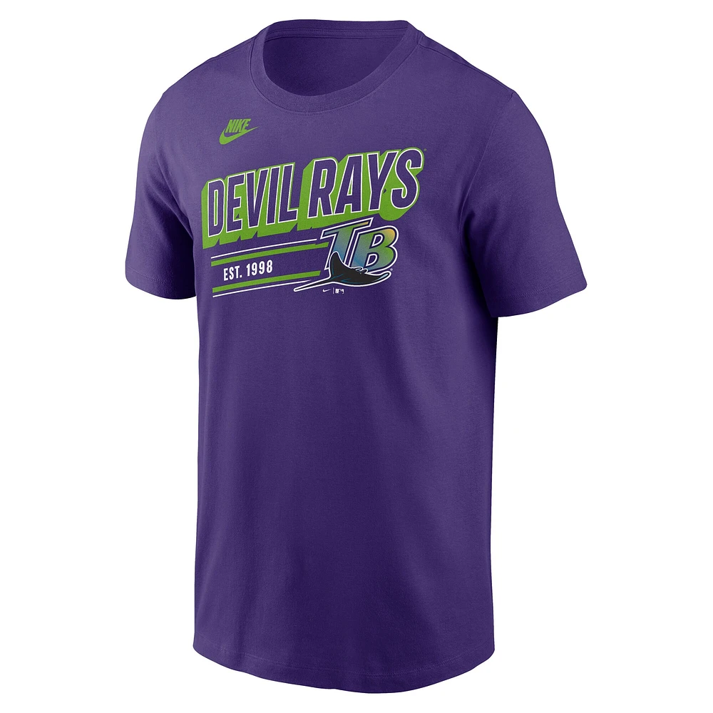 Men's Nike  Purple Tampa Bay Rays Cooperstown Collection Retro T-Shirt