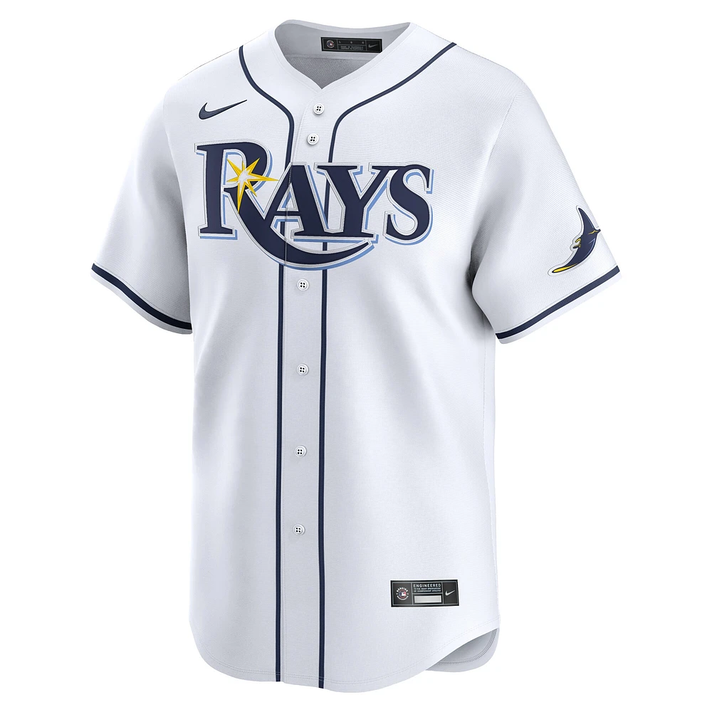 Maillot de joueur Nike Taylor Walls pour hommes, blanc, Tampa Bay Rays Home Limited Player