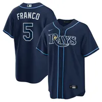 Men's Nike Wander Franco White Tampa Bay Rays Replica Player Jersey Size: Large